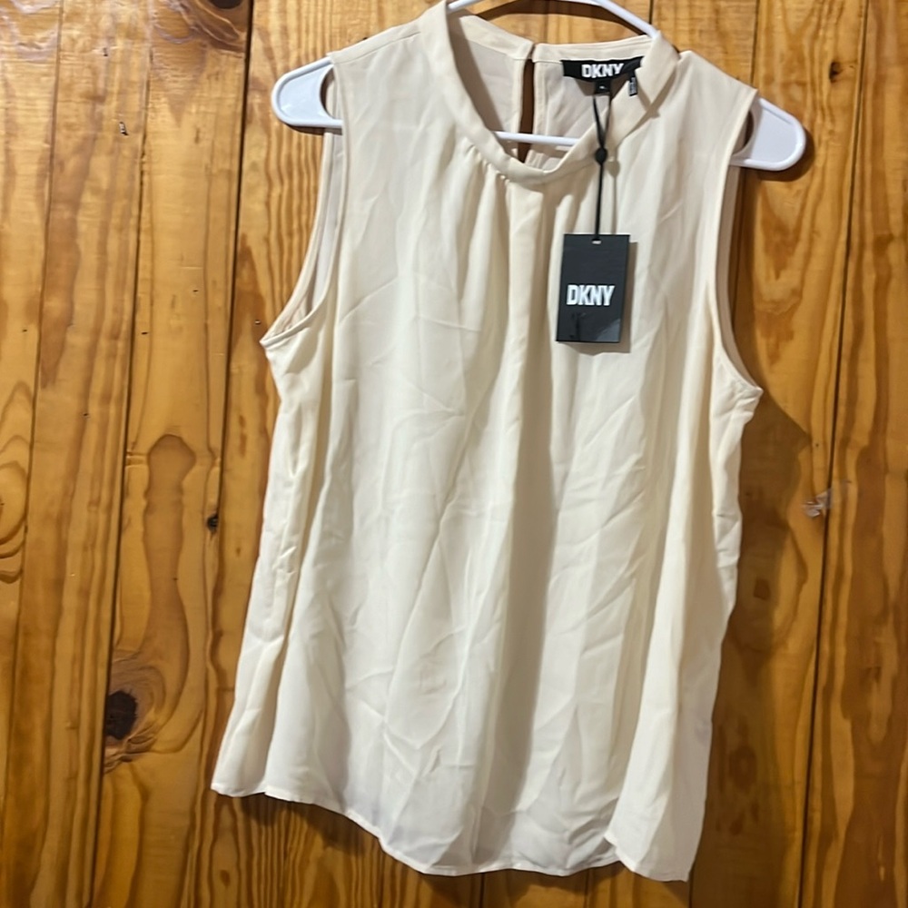 DKNY Sleeveless Off White Blouse